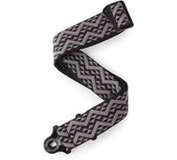 D'Addario Sangle de guitare Auto-Lock rembourrée motif géométrique noire