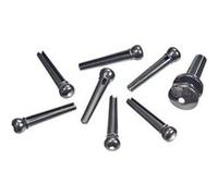 INJECTED MOLDED BRIDGE PINS WITH END PIN SET EBONY WITH IVORY DOT