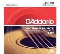 D'Addario – Jeu de cordes guitare acoustique EJ17 Phosphor Bronze Medium 13-56