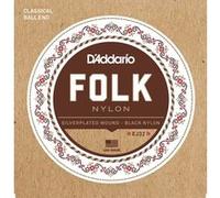 D'Addario Cordes guitare classique/folk EJ32 – Jeu à boule – Filet argenté, aigus nylon noir 28-45