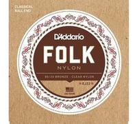 D'Addario Cordes en nylon pour guitare folk EJ33 80/20 Bronze – Nylon clair 28-45