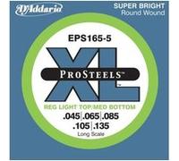 D'Addario – Jeu de cordes pour basse EPS165-5 ProSteels Long Scale 5 cordes 45-135
