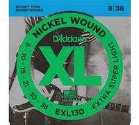 D'Addario Cordes pour guitare électrique EXL130 Nickel Wound Extra-Super Light 8-38