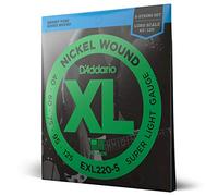 D'Addario Cordes Basse - Bass Strings - EXL220-5 - Super Light, 40-125 (5-String) - Échelle Longue