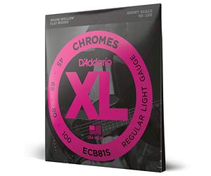 D'Addario Cordes Basse Flatwound XL Chromes ECB81S, 45-100, Short Scale