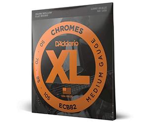 D'Addario Cordes Basse Flatwound XL Chromes ECB82, 50-105, Medium