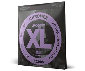 D'Addario Cordes Basse Flatwound XL Chromes ECB84, 40-100, Custom Light