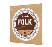 D'Addario Cordes guitare classique/folk EJ32 – Jeu à boule – Filet argenté, aigus nylon noir 28-45