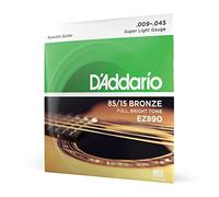 D'Addario Cordes Guitare Acoustique | Corde Guitare Folk | EZ890 | Cordes en bronze pour guitare acoustique | Bronze 85/15 | Super Light 9-45