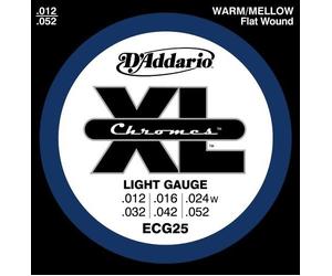 D'Addario D'Addario ECG25 2014 Chromes Flatwound Cordes de guitare 12-52, Light N/A