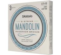D'Addario Pack de 3 jeux de cordes pour mandoline EJ73-3D Bronze phosphoreux 10-38