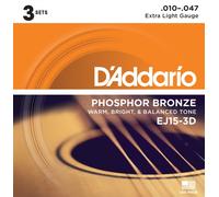 EJ15-3D PHOSPHOR BRONZE EXTRA LIGHT 10-47 PACK DE 3