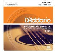 D'ADDARIO EJ15 PHOSPHORE BRONZE JEU DE CORDES FOLK EXTRA LIGHT 10/47