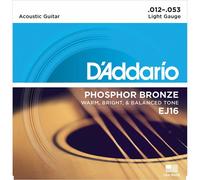 D'ADDARIO EJ16 Cordes Pour Guitare Acoustique, Phosphore Bronze, Light, 12-53