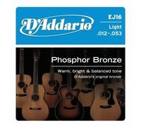 D'Addario EJ16- Phosphor Bronze Jeu de cordes pour guitare acoustique Tirant light .012-.053 Import Royaume Uni