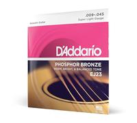 D'Addario Cordes de guitare acoustique EJ23 – Bronze phosphoreux – Super Light 9-45