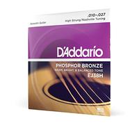 D'Addario EJ38H Cordes en bronze phosphoreux pour guitare acoustique High Strung/Nashville 10-27