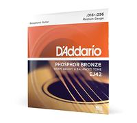 D'Addario EJ42 Cordes Guitare Résonateur Bronze Phosphoreux 16-56 | Cordes guitare acoustique en bronze phosphoreux offrant son chaud, brillant, intonation fiable, durabilité et confort.