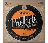 D'Addario Cordes pour guitare classique EJ43-3D Tension légère Pack de 3 jeux