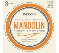 Accessoire pour guitare D'Addario J74, Medium, 11-40 - phosphore bronze - 3 jeux de cordes mandoline