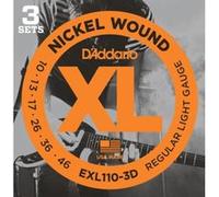 D'ADDARIO EXL110-3D XL NICKEL WOUND JEU DE CORDES POUR GUITARE ÉLECTRIQUE TIRANT REGULAR LIGHT (.010-.046) PACK DE 3 G