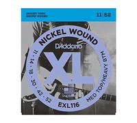 D'Addario EXL116 XL Nickel Wound Jeu de cordes pour guitare électrique Tirant medium top/heavy bottom .011-.052 Import Royaume Uni