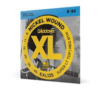 D'Addario Cordes pour guitare électrique EXL125, Nickel Wound, Super Light Top/Regular Bottom 9-46