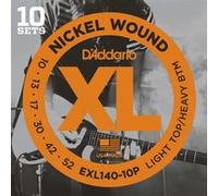 D'Addario – Jeu cordes guitare élect. EXL140-10P en nickel Light Top/Heavy Bottom 10-52 – 10 jeux