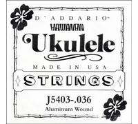 D'Addario J5403 Troisième Corde seule en aluminium pour ukulélé ténor Calibre .036