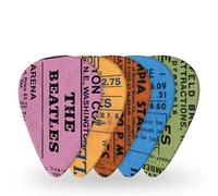 D'Addario Médiators de guitare Beatles - Médiators de guitare The Beatles 1964 Tour Ticket Stubs - Pack de 10, calibre moyen, 0,70 mm