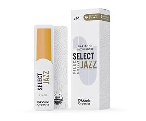 D'Addario Organique Select Jazz Filed Baritone Anches de Saxophone - Anches Sax - Le Premier et le Seul Roseau Biologique - 3 Moyen, 5 Paquet
