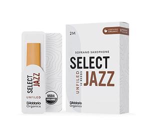 D'Addario Organique Select Jazz Unfiled Soprano Anches de Saxophone - Anches Sax - 2 Moyen, 5 Paquet