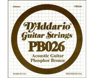 D'Addario PB026 - Corde au détail Filée Phosphore Bronze 026 Guitare acoustique