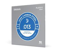 D'Addario PL013-5 Pack de 5 Cordes seules en acier pur pour guitare Calibre .013
