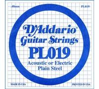 Accessoire pour guitare D'Addario PL019 - Corde au détail 019 guitare électrique - Acier plein