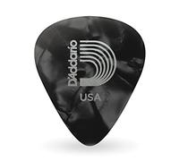 D'Addario Planet Waves Médiators guitare 1CBKP4-25 – Celluloïd motif perle – Moyen Noir – Pack de 25