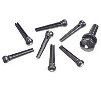 INJECTED MOLDED BRIDGE PINS WITH END PIN SET EBONY WITH IVORY DOT