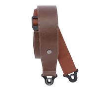 D'Addario Sangle de guitare à verrouillage automatique en cuir, accessoires de guitares acoustiques et électriques, facile à utiliser, utilise les boutons existants, 6,3 cm de large, marron