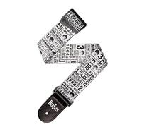 D'Addario Sangle de guitare Beatles 1964 US Tour Ticket Stubs, noir et blanc