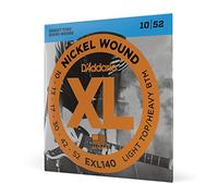 D'Addario Cordes guitare électrique EXL140 nickel aiguës légères/graves lourdes 10-52 1-paquet