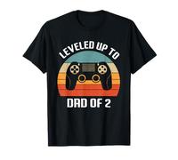 Daddy Again Leveled Up to Dad of 2 Gamer Controller Design T-Shirt