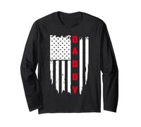 Daddy American Flag Patriotic Funny Fathers Day Manche Longue