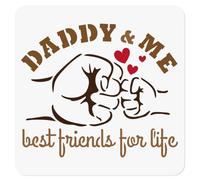 Daddy And Me Pochoir de peinture, 30 x 30 cm, réutilisables, en plastique, pour la fête des pères, le bricolage, la décoration murale, la maison, le bois, la carte et le journal