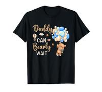 Daddy Can Bearly Wait Bear Genre Neutral Boy Baby Shower T-Shirt