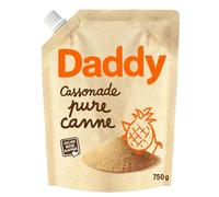 DADDY Cassonade Pure Canne Non Raffinée - Sucre Roux de Canne à Sucre - Format 750g en Bouteille Hermétique - Origine Guadeloupe, Île Maurice ou La Réunion - Lot de 4