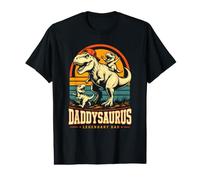 Daddy Dinosaure T Rex Dad Two Kids Funny Fathers Day T-Shirt Graphique avec Valeur