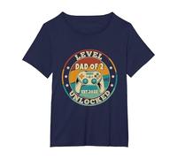 Daddy est de Nouveau passé au Niveau Papa du Niveau 2 : New Future débloqué T-Shirt, Femme Grandes Tailles, Bleu Marine, 4X