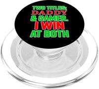 Daddy & Gamer I Win at Both Dad Christmas Father Gaming Dads PopSockets PopGrip pour MagSafe
