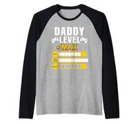 Daddy Level Max Strength Bad Blagues Sleep Gamer Dad Blague Manche Raglan