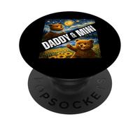 Daddy & Mini Ours Mignon Assorti fête des pères Nuit étoilée PopSockets PopGrip Adhésif